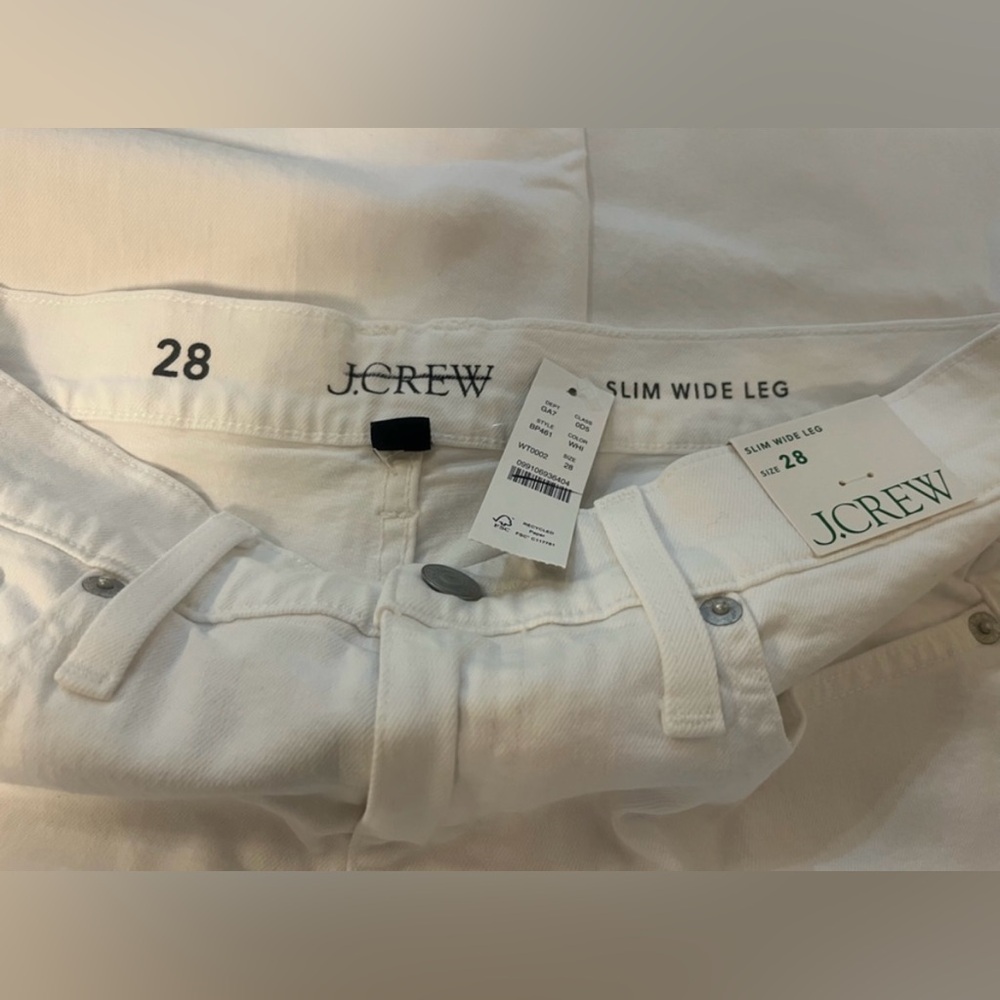 J. Crew Slim Wide Leg Jean in White - Picture 11 of 11